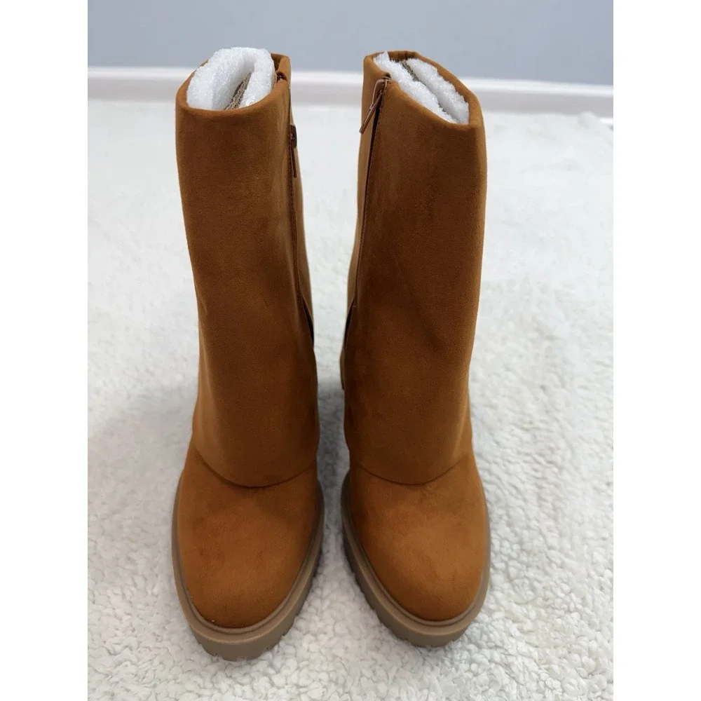 I.N.C. International Concepts Acelina Fold-Over Cuffed Booties 8 Y2K 70s